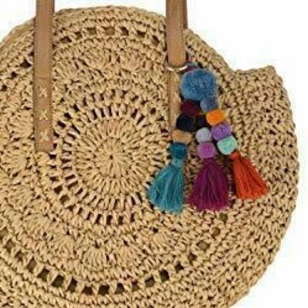 NWT Bohemian Straw Shoulder Bag - Picture 6 of 7